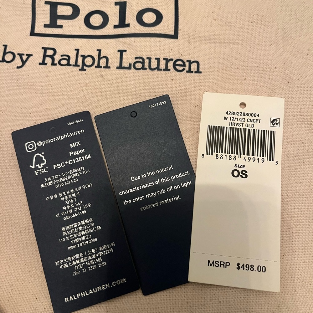 Polo by Ralph Lauren Mustard Suede Crescent Shoulder Bag with Gold Hardware - Picture 7 of 7